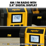 Mellif 18V Baustellenradio mit Lautsprecher, IPX54 wasserdicht, kabellos, TWS, FM/DAB, 30 m Reichweite, AC/DC, nur Gerät