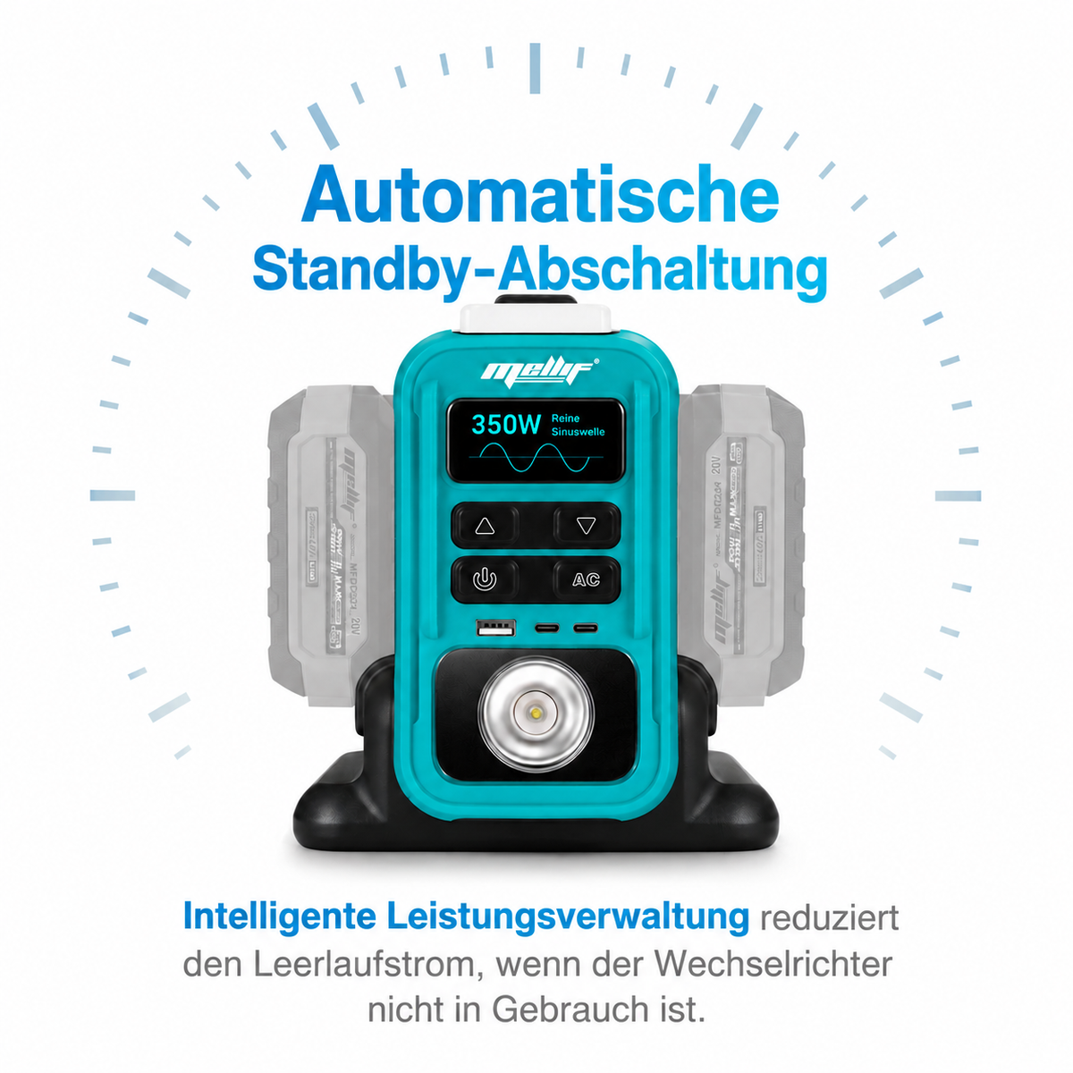 Mellif 350 W tragbarer Outdoor-Wechselrichter, reine Sinuswelle