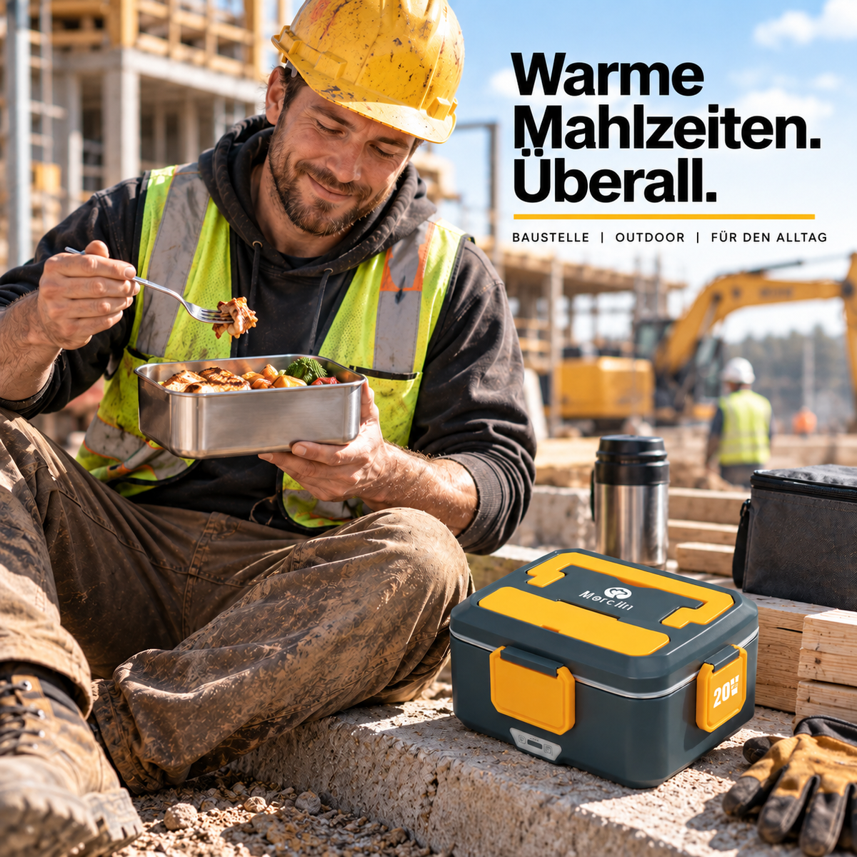 Mellif Tragbare 2,5-l-Lunchbox, 180 W, PTC-Technologie für gleichmäßige Erwärmung