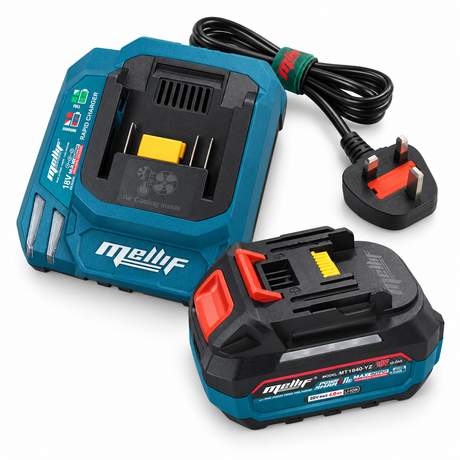 Mellif Battery 4.0 Ah &amp; Charger 4.0A, Li-Ion Battery Compatible with Makita 18V