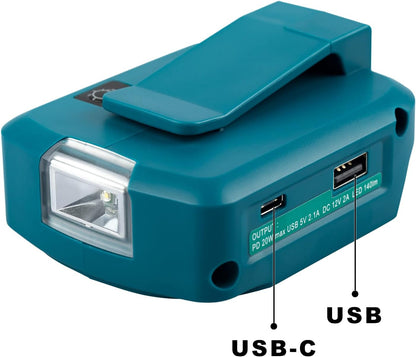 Mellif USB Adapter für Makita Akku 18V