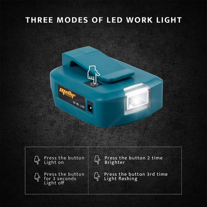 Mellif USB Adapter für Makita Akku 18V