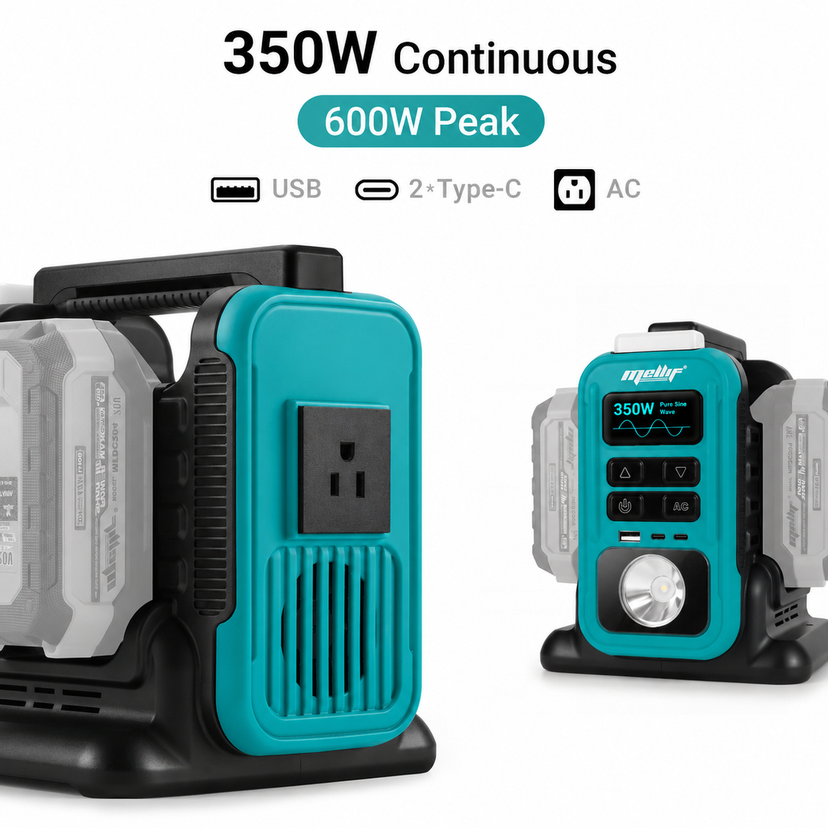 Mellif 350 W tragbarer Outdoor-Wechselrichter, reine Sinuswelle