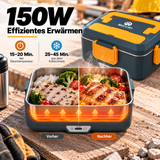 Mellif Tragbare 2,5-l-Lunchbox, 180 W, PTC-Technologie für gleichmäßige Erwärmung