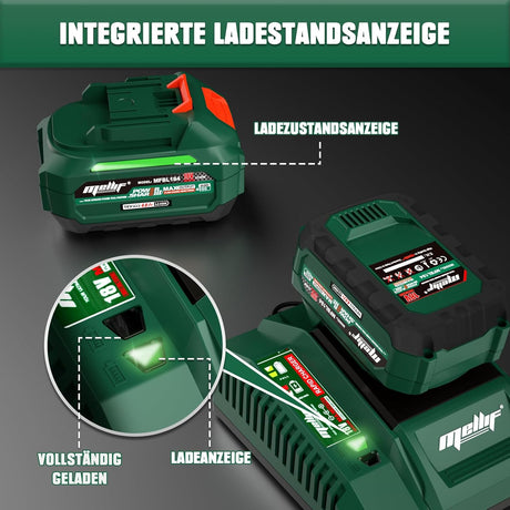 Mellif Battery 4.0 Ah &amp; Charger 4.0A, Li-Ion Battery Compatible with Makita 18V