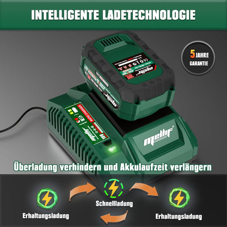 Mellif Battery 4.0 Ah &amp; Charger 4.0A, Li-Ion Battery Compatible with Makita 18V