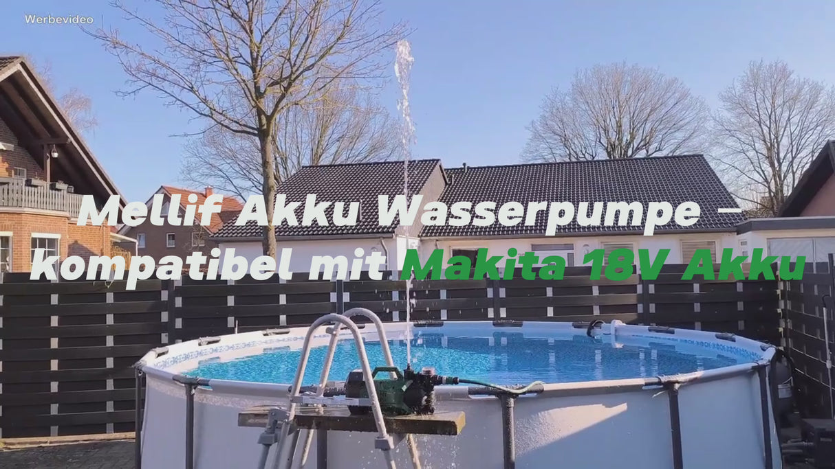 Mellif NEU Akku Wasserpumpe für Makita Akku 18V, Grun
